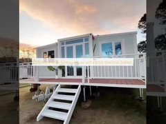 منزل قابل للطي مسبق الصنع 20 قدم/40 قدم مع نظام كهربائي معتمد من CE/UL