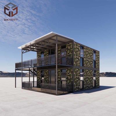 شراء 2 غرفة نوم طيّة المباني المنسدلة الطرازية البنية الفولاذية الحاوية المجهزة مسبقاً online manufacture