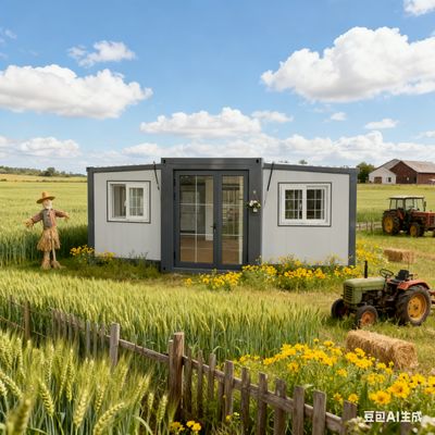 شراء Double Wing 20 Foot Container House with Balcony 37 Square Meters Floor Area and Bending Parts 2.0mm Bottom Beam online manufacture