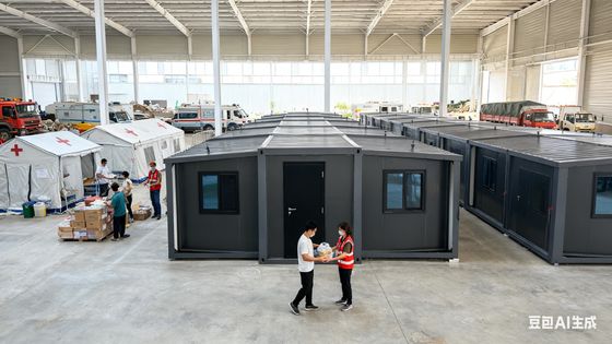 شراء حاوية قابلة للطي 20 قدم مع 18 ملم سميكة مضادة للحريق أرضية ألياف الاسمنت 75 ملم ألواح ساندوتش EPS و 1 سنة ضمان تصنيع عبر الإنترنت