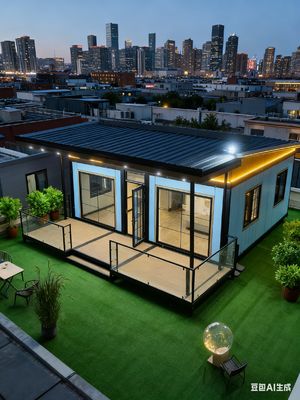 شراء Expandable Container House with 100mm Thick Wall 5.5 Tons Net Weight and L-shaped Cabinet تصنيع عبر الإنترنت