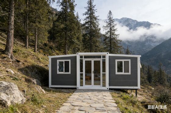 شراء حاوية قابلة للطي بطول 20 قدمًا مع حمام فاصل بين الرطب والجاف ومساحة أرضية 37 مترًا مربعًا في إطار فولاذي خفيف مجلفن تصنيع عبر الإنترنت