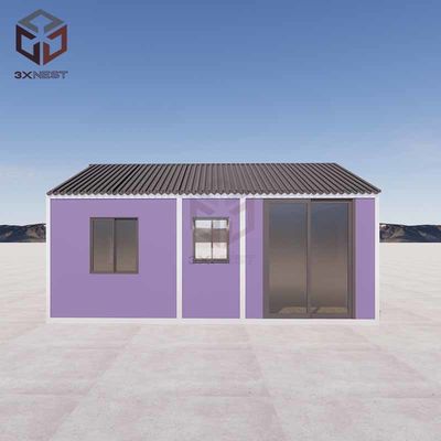 المعدن المموج 20ft حاوية حزمة مسطحة موقع البناء السكن المؤقت