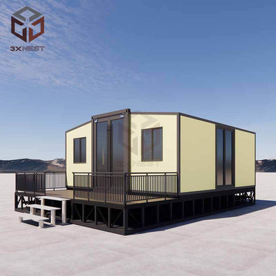 عازلة عالية قابلة للطي 20ft الحاويات المنازل خشب مزروع الأرضيات البلاكسية