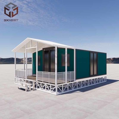 التثبيت السريع 20FT المنازل المسبقة الصنع الدرجة 8 مقاومة الزلزال الخشب المقلد أو أرضية البيكسيك سهلة