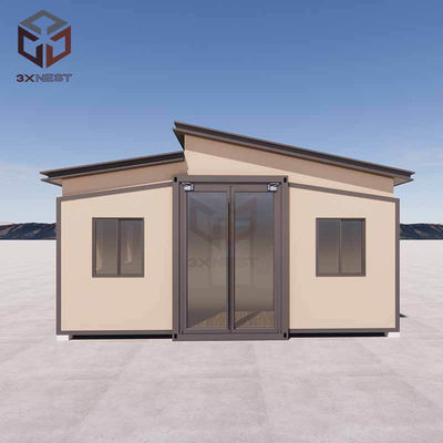 صندوق حاويات مزدوج الجناح قابلة للطي 20ft منزل مع سقف لوحة ساندوتش