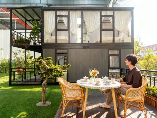 منازل مسبقة الصنع قابلة للتوسيع ومقاومة للحريق مع تخطيط قابل للتخصيص وإطار فولاذي خفيف مجلفن