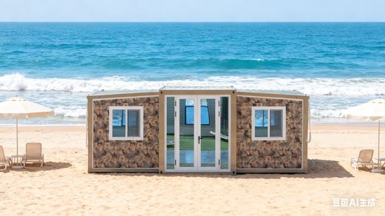 حاوية قابلة للطي بطول 20 قدمًا، قابلة للتخصيص، بسقف مزدوج الميل، سهلة الشحن