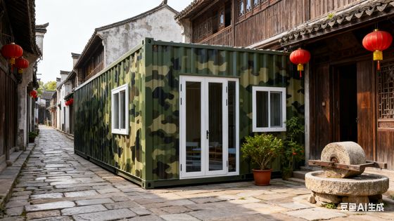 أرضية 18 ملم مضادة للحريق من ألياف الاسمنت قابلة للطي 20 قدم حاوية 37 متر مربع مساحة الأرضية الإطار المسبوك