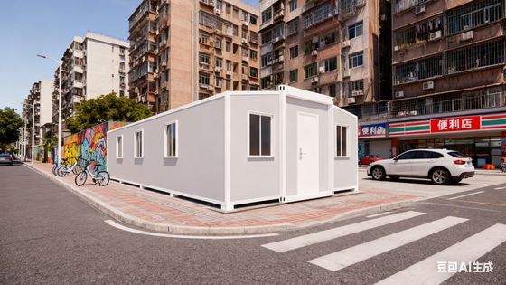 40ft Expandable Container Home with Bull 30*30 Flat Lamp 18mm Floor Thickness and 4.6 Tons Total Net Weight