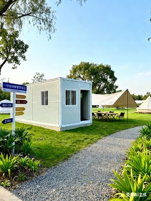 العزل الحراري 0.043W / m.K منزل طابق مسطح مع 5630 * 2230 * 2515mm الأبعاد الداخلية ومقاومة الرياح 0.5KN / m2