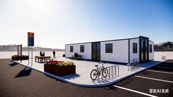 منزل الحاوية القابلة للتوسع 40ft مع فصل الجاف والبلل الحمام حلول الأسلاك المخصصة والباب الفولاذي الوحيد