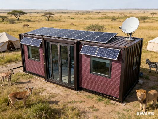 منازل حاويات قابلة للطي والتكديس بطول 20 قدمًا مع ألواح EPS ساندويتش بسمك 75 مم ومستوى أداء زلزالي 8