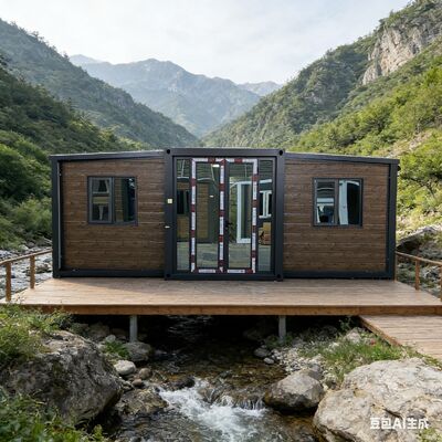 حاوية قابلة للطي بالكامل ومجلفنة بطول 20 قدمًا مع عزل حراري وصوتي وشرفة قابلة للتخصيص للعيش متعدد الاستخدامات