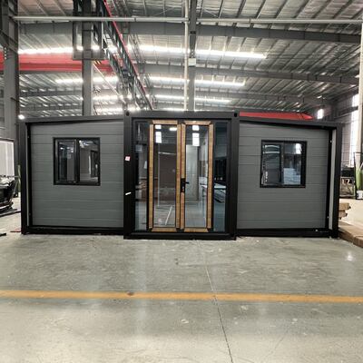 حاوية قابلة للطي تبلغ 20 قدمًا ذات أداء زلزالي مستوى 8 وحجم مطوية L5900 W2200 H2480mm مع إطار جانبي مصقول بالكامل