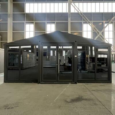 حاوية قابلة للطي تبلغ 20 قدمًا مع ألواح ساندوتش EPS 75 مم ، تهوية مخصصة ، وأرضية ألياف أسمنتية مقاومة للحريق 18 مم للاستخدام الصناعي الدائم